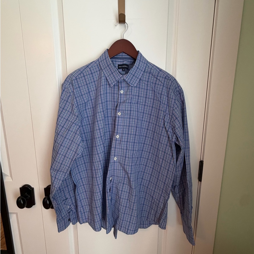 Classic Blue Plaid Men's Shirt
